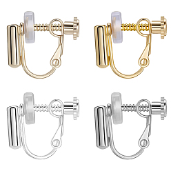 (52) Непрозрачная лаванда 16 шт. 4 стили стойка покрытие латунь клипсы конвертеры фурнитура, для не проколотых ушей, 20Силиконовый зажим на подушечках сережек, разноцветные, 14~16.5x13~16x5 мм, 4 шт / стиль