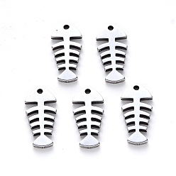 Нержавеющая Сталь Цвет Устойчивые к потускнению 304 подвески из нержавеющей стали, лазерная резка, елочка, цвет нержавеющей стали, 16x7x1 мм, отверстие : 1.2 мм