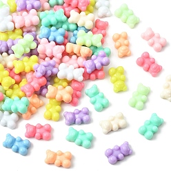 (52) Непрозрачная лаванда 100 непрозрачные акриловые бусины, медведь, разноцветные, 18x11x7 мм, отверстие : 1.6 мм