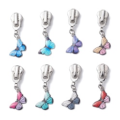 Платина 8 шт. 8 цвета сменные ползунки на молнии из сплава, с эмалевыми подвесками в виде бабочек для багажа, чемодана, рюкзака, куртки, сумки, пальто, платина, 45 мм, 1 шт / цвет