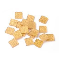 Goldenrod Electroplate Glass Crystal Mosaic Tiles Cabochons, for Crafts Art, Imitation Gold Foil, Bump, Square, Goldenrod, 19.5x19.5x3.8mm, about 56pcs/bag