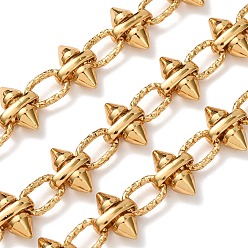 Золотой 304 цепи из нержавеющей стали с шипами в стиле панк, несварные, с катушкой, золотые, 13x10x6 мм