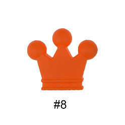 Chocolate Food Grade Eco-Friendly Silicone Focal Beads, Crown, Chocolate, 30.5mm