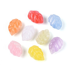 (52) Непрозрачная лаванда Непрозрачные бусины из смолы, имитирующие кошачий глаз, лист, разноцветные, 19.5x12.5x9 мм, отверстие : 2 мм