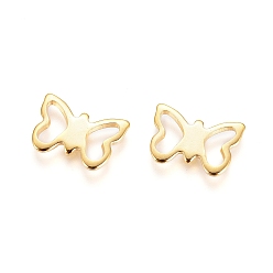 Golden 201 Stainless Steel Filigree Joiners Links, Butterfly, Golden, 7x10x0.8mm