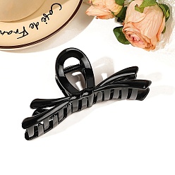 Черный Заколки для волос с когтями из смолы, аксессуары для волос для женщин и девочек, бантом, чёрные, 130x65x45 мм