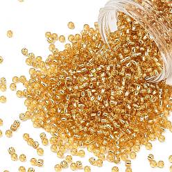 (22) Silver Lined Light Topaz Тохо 8/0 круглые бусины, японский бисер, (22) светлый топаз с серебряной подкладкой, 3 мм, отверстие : 1 мм, Около 10000 шт / фунт