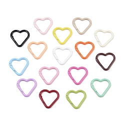 (52) Непрозрачная лаванда Окрашенные распылением пружинные кольца из сплава, сердце, разноцветные, 33x35x4 мм