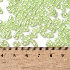 Lawn Green Opaque Acrylic Beads, Beans, Lawn Green, 6x3.5x3mm, Hole: 1.2mm, about 10000pcs/500g