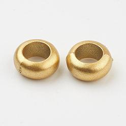Матовый Золотой Цвет CCB пластиковые шарики, рондель, матовый золотой цвет, 10x4.5 мм, отверстие : 6 мм