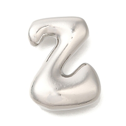 Letter Z Стойки обшивки латунные подвески, без кадмия и без свинца, подвески с буквой az~z, Письмо Z, 22.5x17x6.5 мм, отверстие : 2.5x3 мм