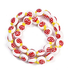 Морская Ракушка Нити бугорчатых бусин ручной работы в технике лэмпворк, клубника, цвет морской раковины, 16x17x13 мм, отверстие : 1.6 мм, около 30 шт / нитка, 183.86'' (467 см)