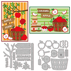 Яблоко Углеродистая сталь разрезает трафареты, для diy scrapbooking, Фотоальбом, декоративная бумага для тиснения, цвет нержавеющей стали, Яблочный узор, 100x89~98x0.8 мм, 2 шт / комплект