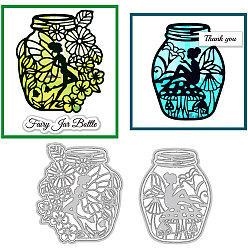 Bottle Трафареты для резки углеродистой стали на тему фей, для diy scrapbooking, Фотоальбом, декоративная бумага для тиснения, форма для поздравительных открыток, бутылка, 100~110x84~116x0.8 мм, 2 шт / комплект