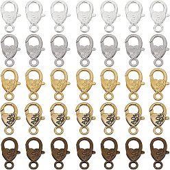 Mixed Color Alloy Lobster Claw Clasps, Heart, Mixed Color, 26.5x15x6.5mm, Hole: 4mm, 5 colors, 6pcs/color, 30pcs/box