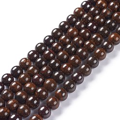 Boulder Opal Натуральные австралийские бусины из валунного опала, круглые, 8 мм, отверстие : 0.8 мм, около 50 шт / нитка, 15.94 дюйм (40.5 см)