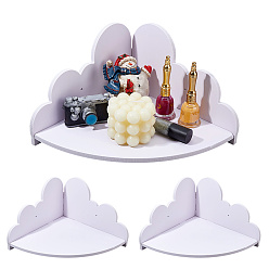 White Cloud Shape Wood Wall-mounted Storage Rack, White, 232x232x8mm