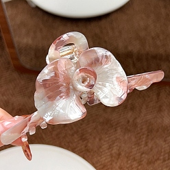 Индийский Красный Заколки для волос с когтями из ацетата целлюлозы (смола), цветок, заколка для волос для женщин и девочек, Индийская красная, 130x56 мм