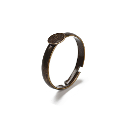 Античная Бронза Латуни баз площадку кольцо, без свинца, без кадмия и без никеля , регулируемый, античная бронза , Размер: Кольцо: о 17 mm с внутренним диаметром, лоток: о 6 mm в диаметре