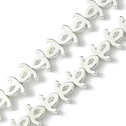 Silver Plated Electroplated Synthetic Non-Magnetic Hematite Beads Strands, Symbol, Silver Plated, 5.7x7.7x2.5mm, Hole: 0.9mm, about 74pcs/strand, 15.98''(40.6cm)