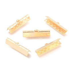 Золотой 304 концы обжимные ленты нержавеющие, золотые, 7x25x5.5 мм, отверстие : 2.5x1.5 мм