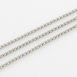 Нержавеющая Сталь Цвет Устойчивые к потускнению несварные 304 цепи из нержавеющей стали, отрыгивающая цепь, с катушкой, цвет нержавеющей стали, около 32.8 футов (10 м) / рулон, 3x1 мм