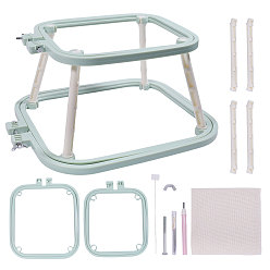 Зеленый Пяльцы для вышивания крестиком из АБС-пластика, инструмент для вышивания, с хлопчатобумажной льняной тканью и фурнитурой из нержавеющей стали., зелёные, 280x240x130 мм