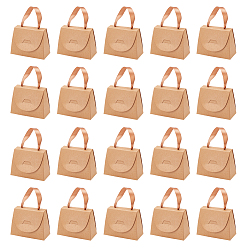 Верблюжий Складная подарочная коробка для конфет из крафт-бумаги, Конфетница в форме сумочки с ручкой из ленты, для свадьбы, верблюжие, 4.9x10.1x8.2 см