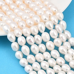 Папайя Оранжевый Нити из натурального культивированного пресноводного жемчуга, рис, класс 3а+, papayawhip, 9~10 мм, отверстие : 0.6 мм, около 27~33 шт / нитка, 13.58~14.37'' (34.5~36.5 см)