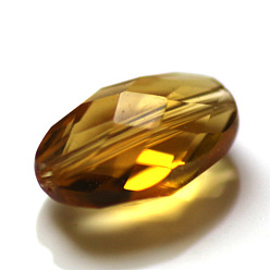 Goldenrod Imitation Austrian Crystal Beads, Grade AAA, Faceted, Oval, Goldenrod, 9.5x6x4.5mm, Hole: 0.7~0.9mm