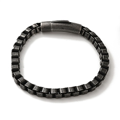 Черный Цвет Металла 316 хирургические браслеты-цепочки из нержавеющей стали, металлический черный , 8-3/4 дюйм (22.2 см)