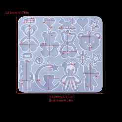 Медведь Серьги подвески своими руками силиконовая форма, формы для литья смолы, для уф-смолы, изготовление изделий из эпоксидной смолы, медведь, 132x131x5 мм