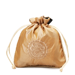 Белый Навахо Прямоугольные парчовые сумки в китайском стиле на шнурке, мешочки из органзы, подарочная упаковка для ювелирных изделий, сумка, навахо белый, 15x13 см