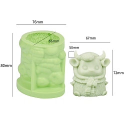 (461) Высокий Металлик Виноград 12 силиконовая форма для ароматерапевтических свечей зодиака, для изготовления свечей, пищевой силикон, желто-зеленый, крупный рогатый скот, 7.6x6.6x8 см