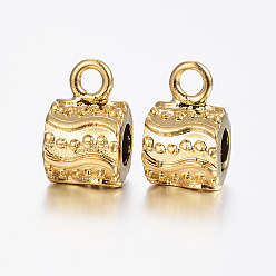 Золотой Ионное покрытие (ip) 304 настройки эмали для труб из нержавеющей стали, бейлы, колонка, золотые, 15x9.5x10 мм, отверстия : 3 mm и 5 мм