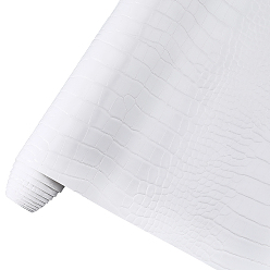 White PU Leather Fabric, DIY Craft Supplies, White, 300x0.9mm