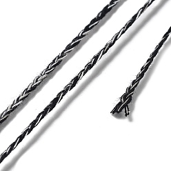 Черный 20м плетеный шнур из полихлопка, плоский, для изготовления ювелирных изделий DIY, чёрные, 2x0.7 мм, около 21.87 ярдов (20 м) / рулон