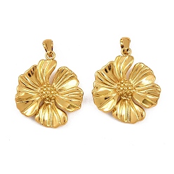 Золотой 304 подвески из нержавеющей стали, цветочный шарм, золотые, 30x26x6.5 мм, отверстие : 6.5x3 мм
