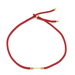 FireBrick Adjustable Nylon Cord Necklace Making, with Brass Beadable Bar, Golden, FireBrick, 18.11x0.16 inch(46x0.4cm)