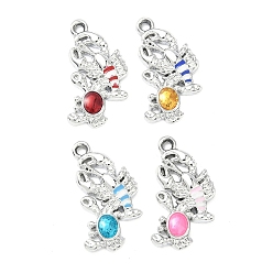 Платина Подвески из эмали и сплава, амулеты из лобстера и краба, платина, 22.5x11.5x2.5 мм, отверстие : 1.6 мм