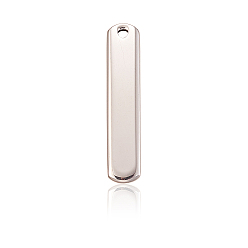Stainless Steel Color 304 Stainless Steel Pendants, Stamping Blank Tag, Rectangle, Stainless Steel Color, 38x8x2mm, Hole: 2mm