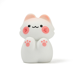 Белый Украшение для дисплея кошки из смолы, для украшения рабочего стола домашнего офиса, белые, 23.5x22.5x32 мм