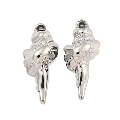 Нержавеющая Сталь Цвет Не тускнеющие 304 подвески из нержавеющей стали, подвески в форме раковины, цвет нержавеющей стали, 17x7x4 мм, отверстие : 0.8 мм