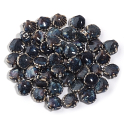 Прусский Синий Ручной работы яркие остеклением шарики фарфора, формы раковины, берлинская лазурь, 12 мм, отверстие : 1.8 мм, 5 шт / комплект