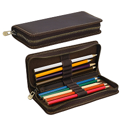 Coconut Brown Leather Pen Case, Rectangle, Coconut Brown, 198x81.5x35.5mm