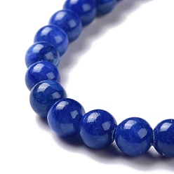 Midnight Blue Natural Mashan Jade Round Beads Strands, Dyed, Midnight Blue, 4mm, Hole: 1mm, about 98pcs/strand, 15.7 inch