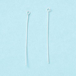 Серебро Латунный штифт, без кадмия и без свинца, серебряные, 50~51x3x0.5 мм, 24 датчик, отверстие : 1.8 мм