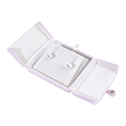 Pink Velvet Jewelry Packing Boxes for Big Pendants, Square, Pink, 10.1x10.1x4.6cm