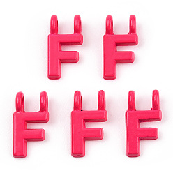 Letter F Обшивка стойки из сплава, окрашенного распылением 2-петлевые подвески, письмо амулеты, без свинца, без никеля и без кадмия, буква f, 14x7.5x2 мм, отверстие : 2 мм