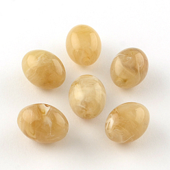 Dark Khaki Oval Imitation Gemstone Acrylic Beads, Dark Khaki, 20x15mm, Hole: 2mm, about 170pcs/500g